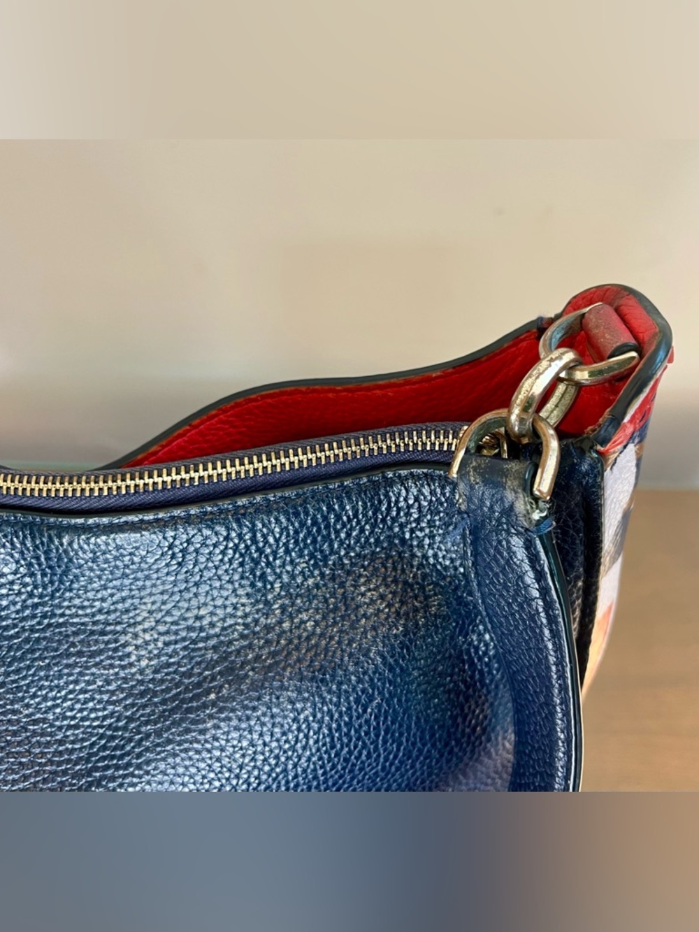 Kate Spade NY Kailee Tropical Toss Medium Bag Dark Blue, Handbag-Purse-Shoulder - Picture 8 of 16